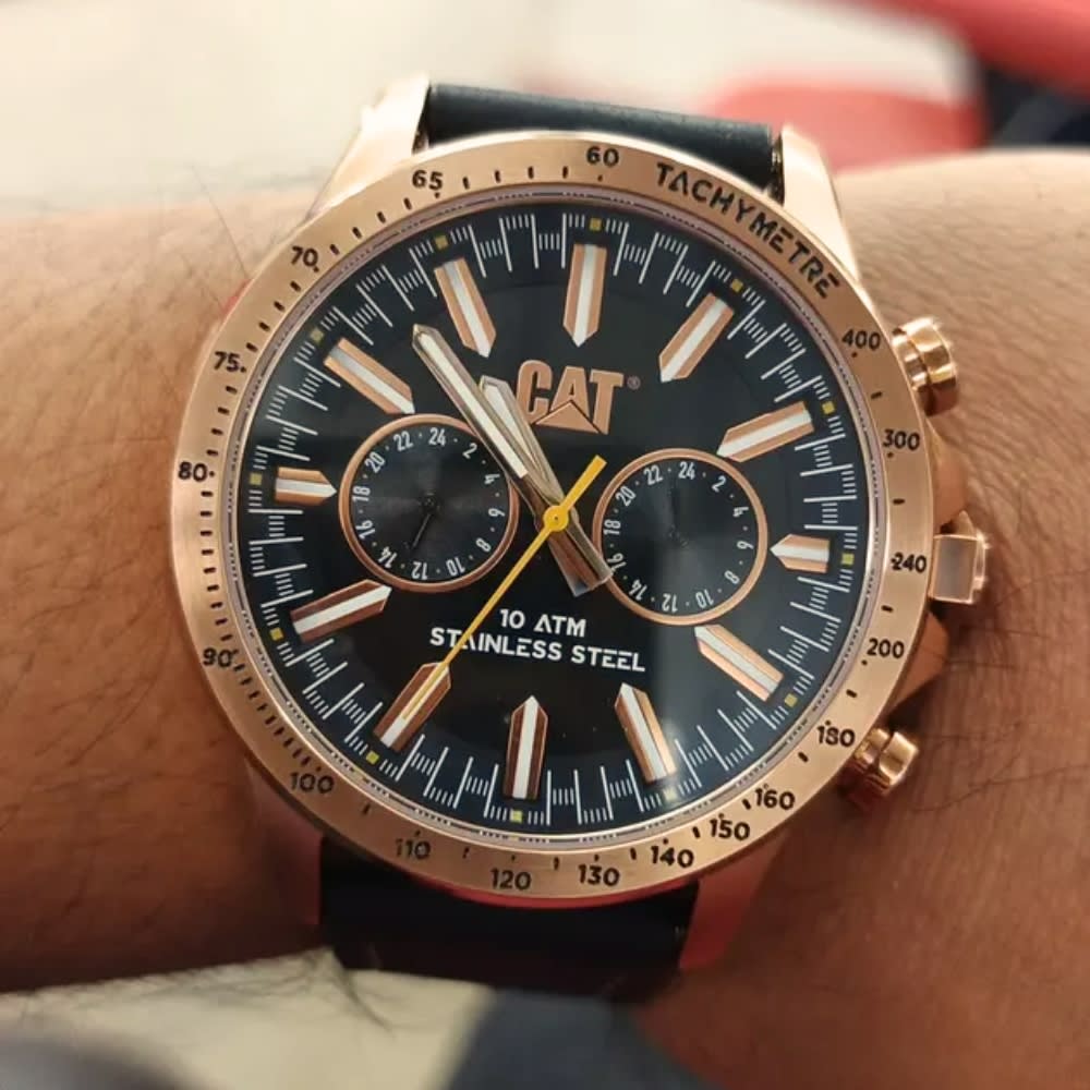 Reloj Cat Boston Multi AD.199.34.139 Análogo Oro Rosa Acero Cuero Hombre3