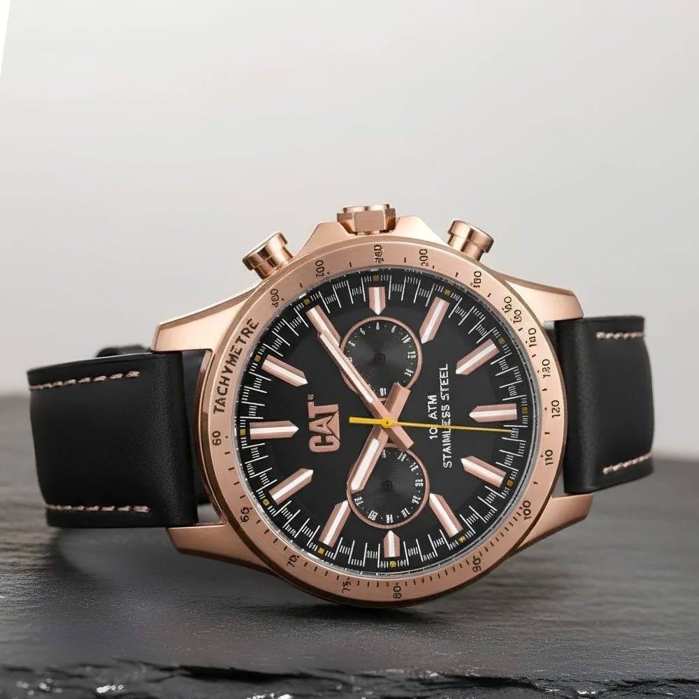 Reloj Cat Boston Multi AD.199.34.139 Análogo Oro Rosa Acero Cuero Hombre4