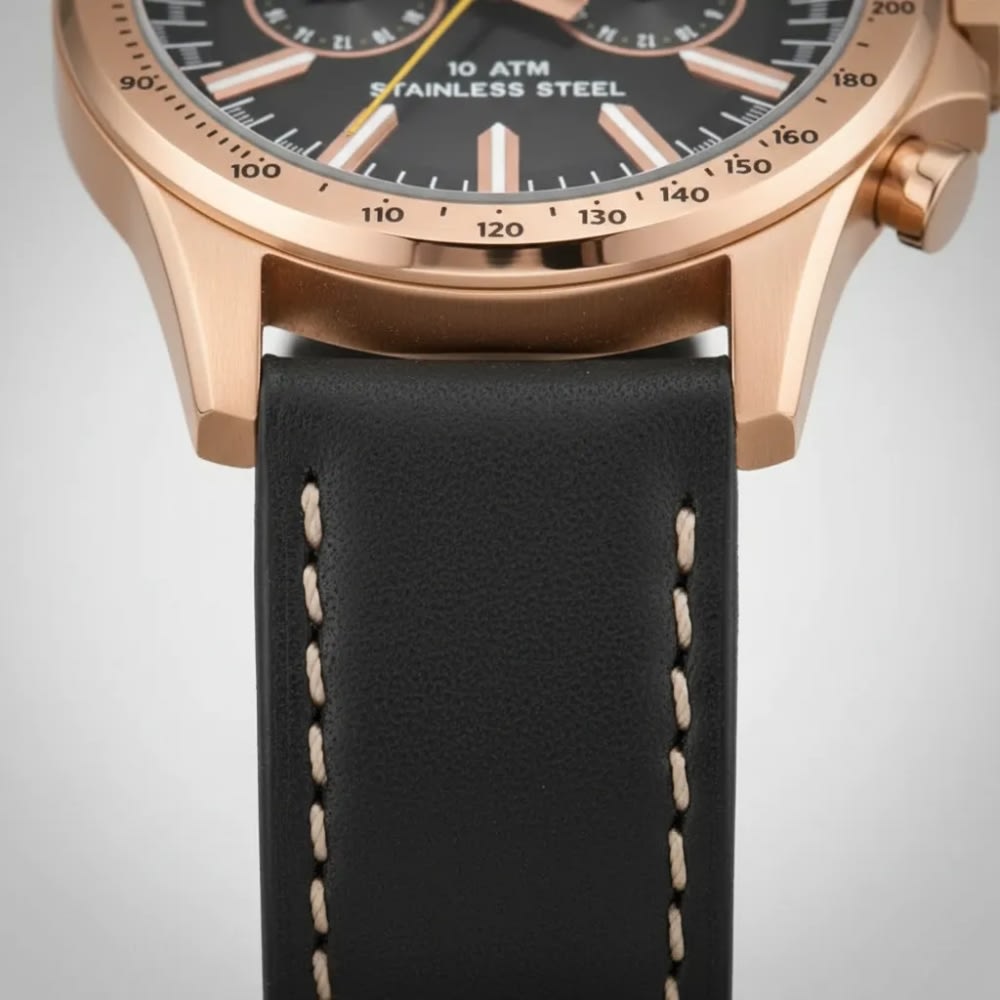 Reloj Cat Boston Multi AD.199.34.139 Análogo Oro Rosa Acero Cuero Hombre5