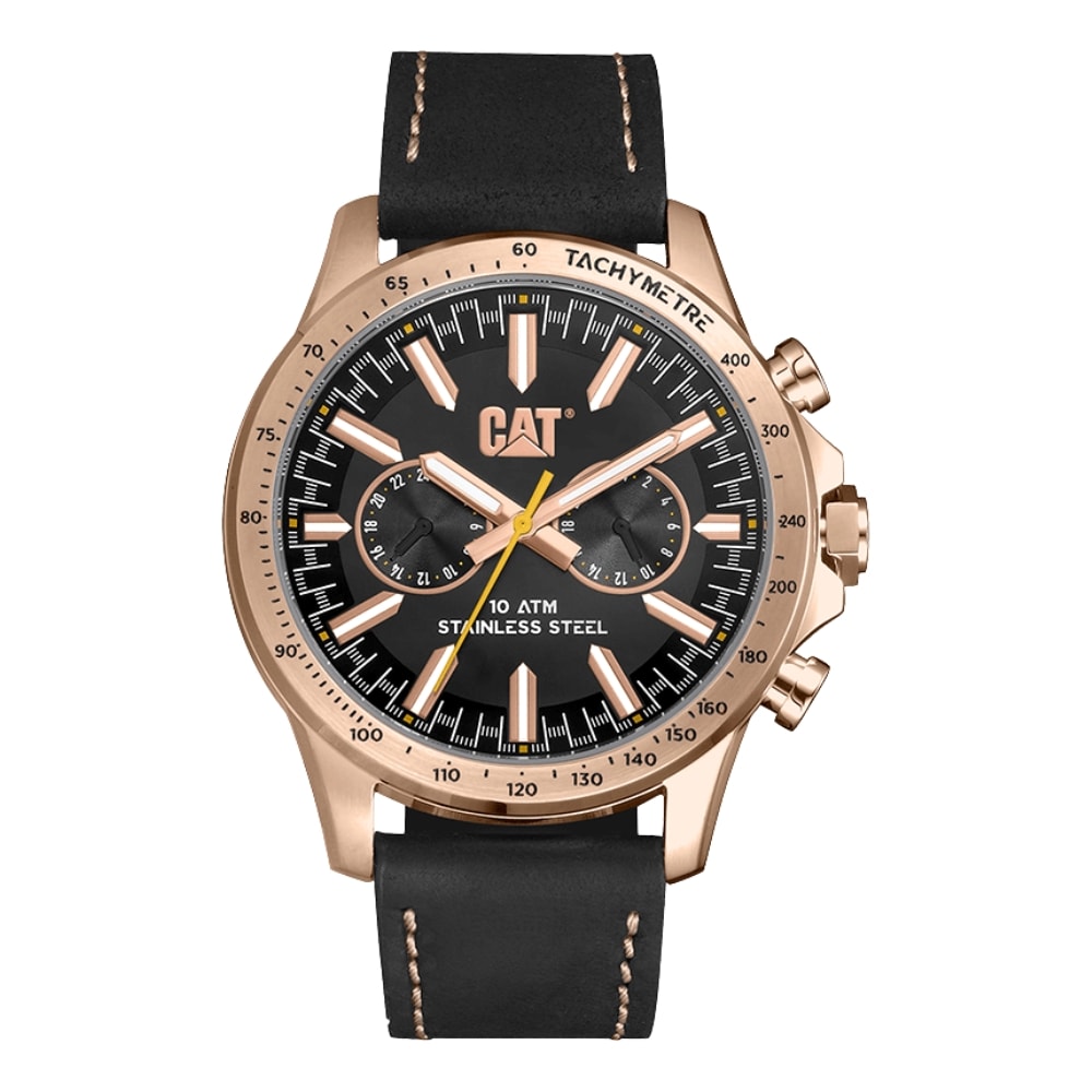 Reloj Cat Boston Multi AD.199.34.139 Análogo Oro Rosa Acero Cuero Hombre6