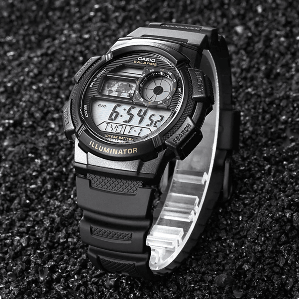 Reloj Casio Word Time AE-1000W-1AVDF Digital Negro Hombre3