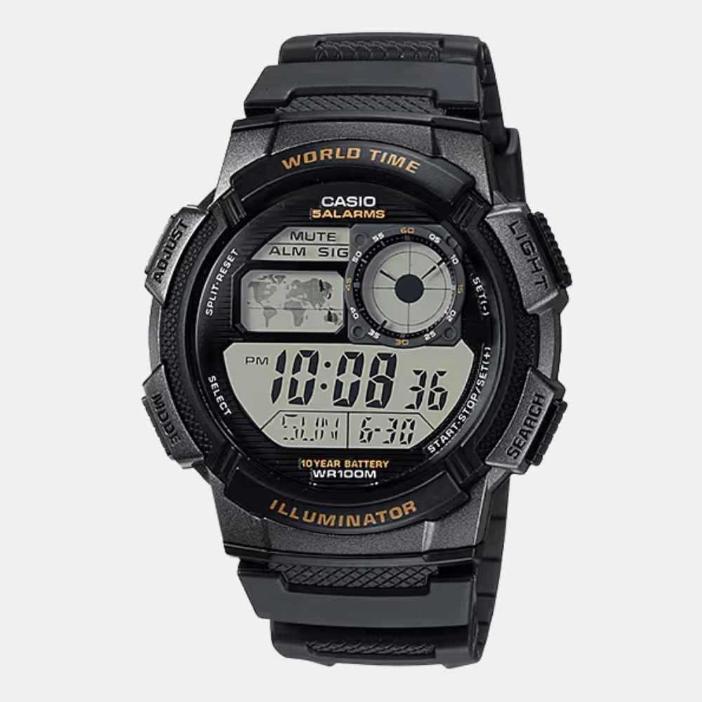 Reloj Casio Word Time AE-1000W-1AVDF Digital Negro Hombre1