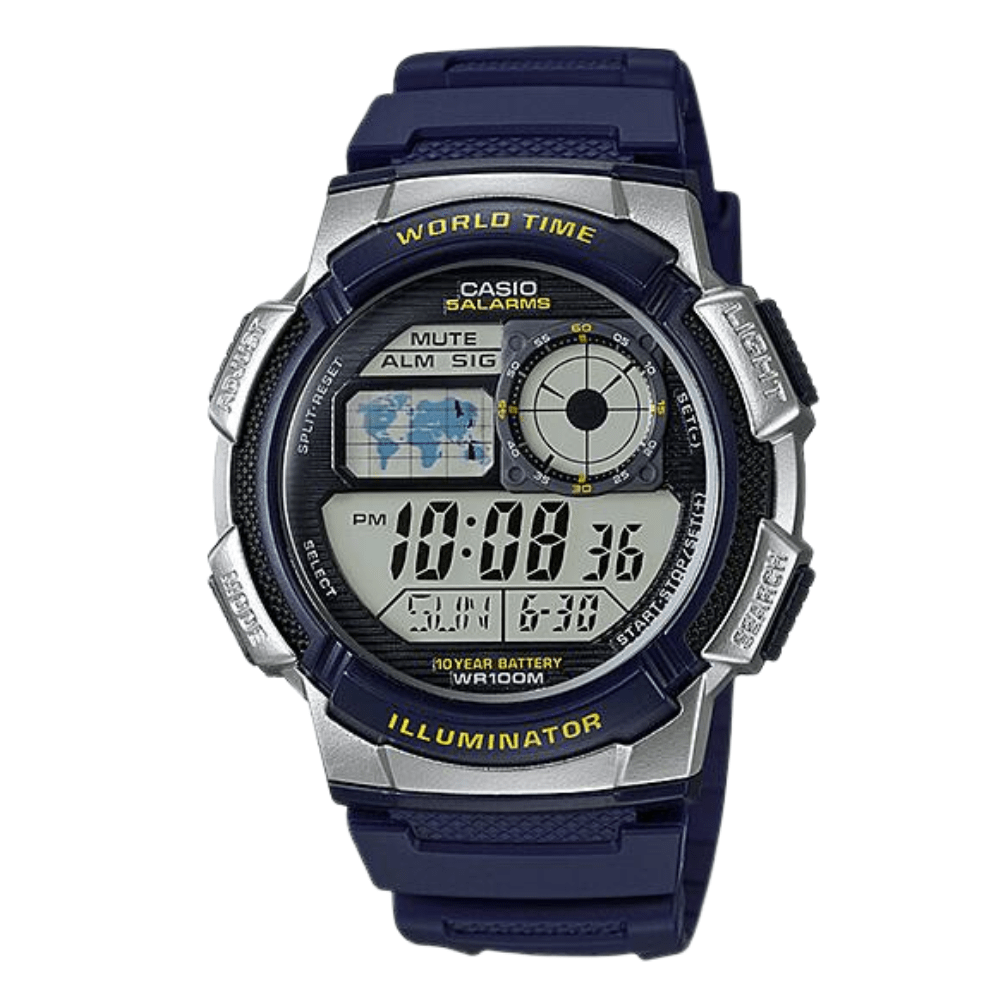 Reloj Casio Word Time AE-1000W-2AVDF Digital Azul Hombre6
