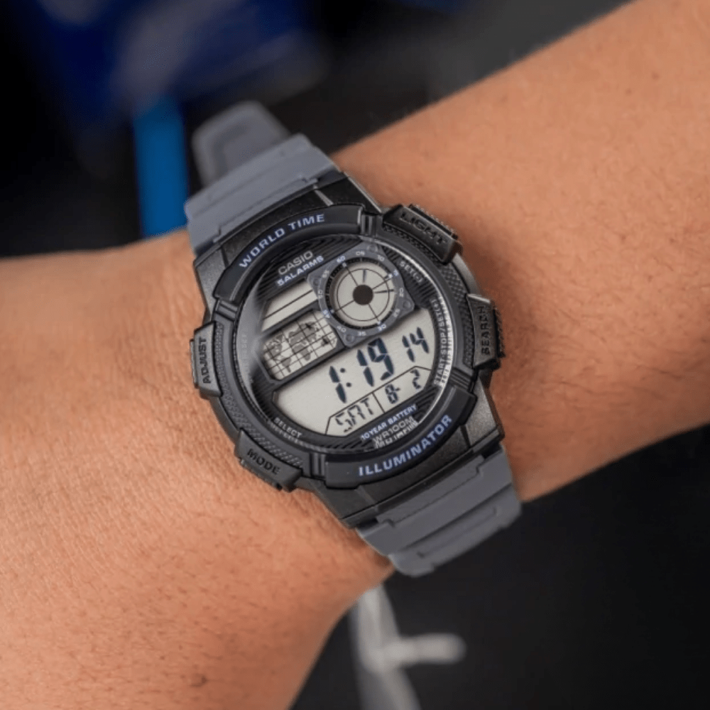 RELOJ CASIO AE-1000W-8AV  WORLD TIME NEGRO/GRIS2