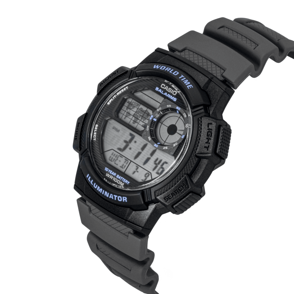 RELOJ CASIO AE-1000W-8AV  WORLD TIME NEGRO/GRIS3