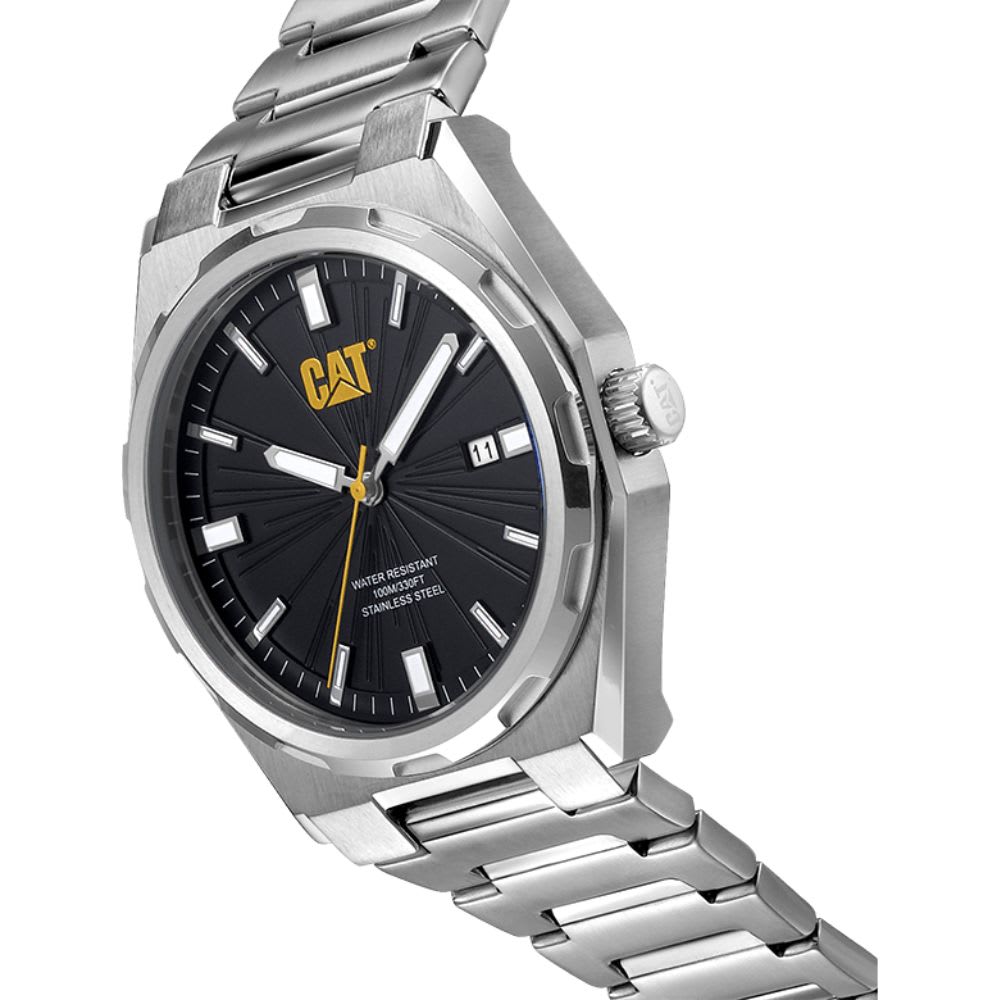 Reloj Cat California AL.141.11.121 Análogo Plateado Dial Negro Acero Hombre5