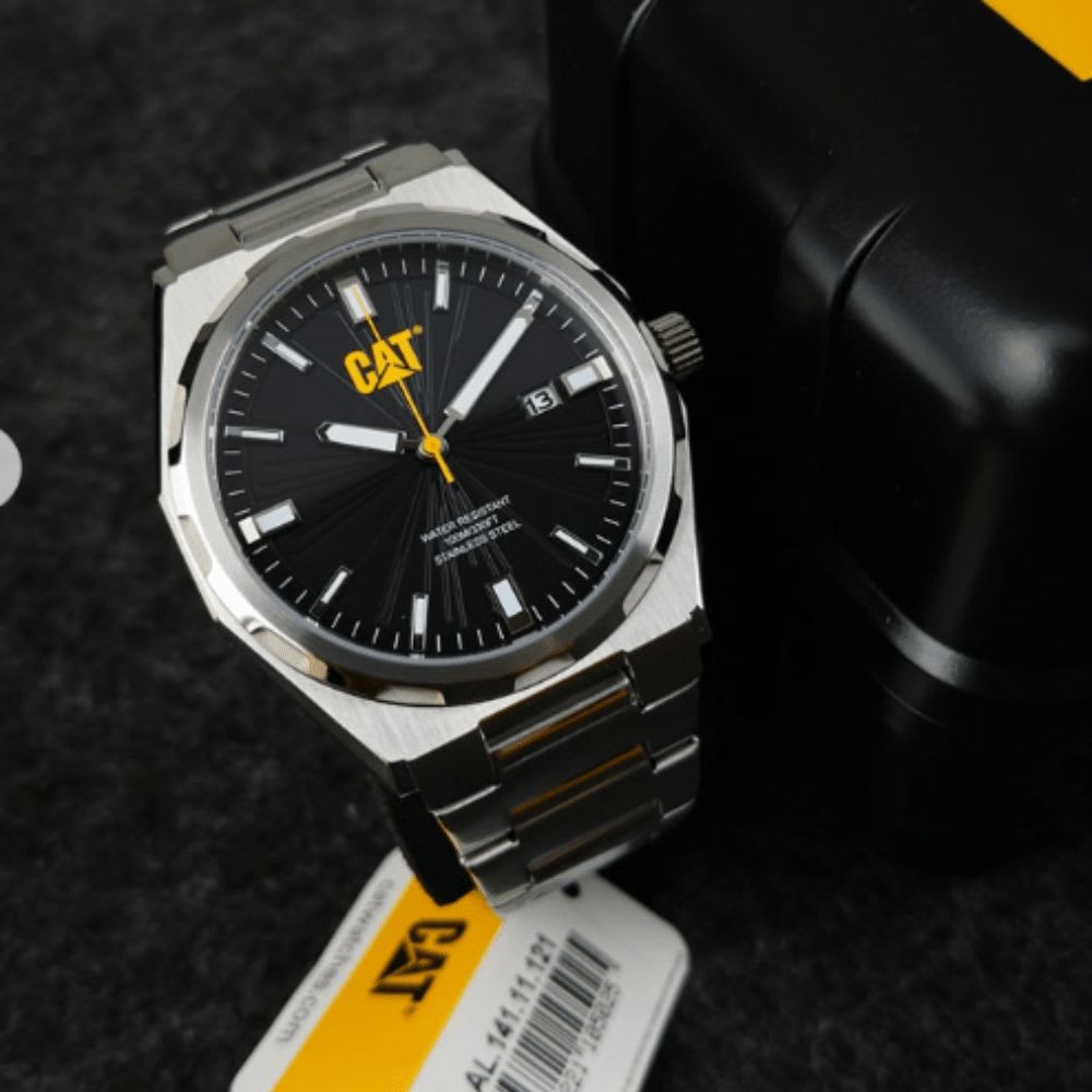Reloj Cat California AL.141.11.121 Análogo Plateado Dial Negro Acero Hombre4