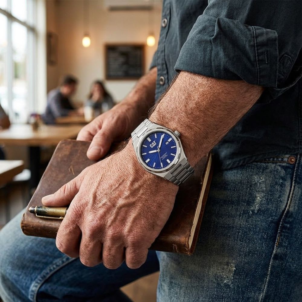 Reloj Cat California AL.141.11.621 Análogo Plateado Dial Azul Acero Hombre2