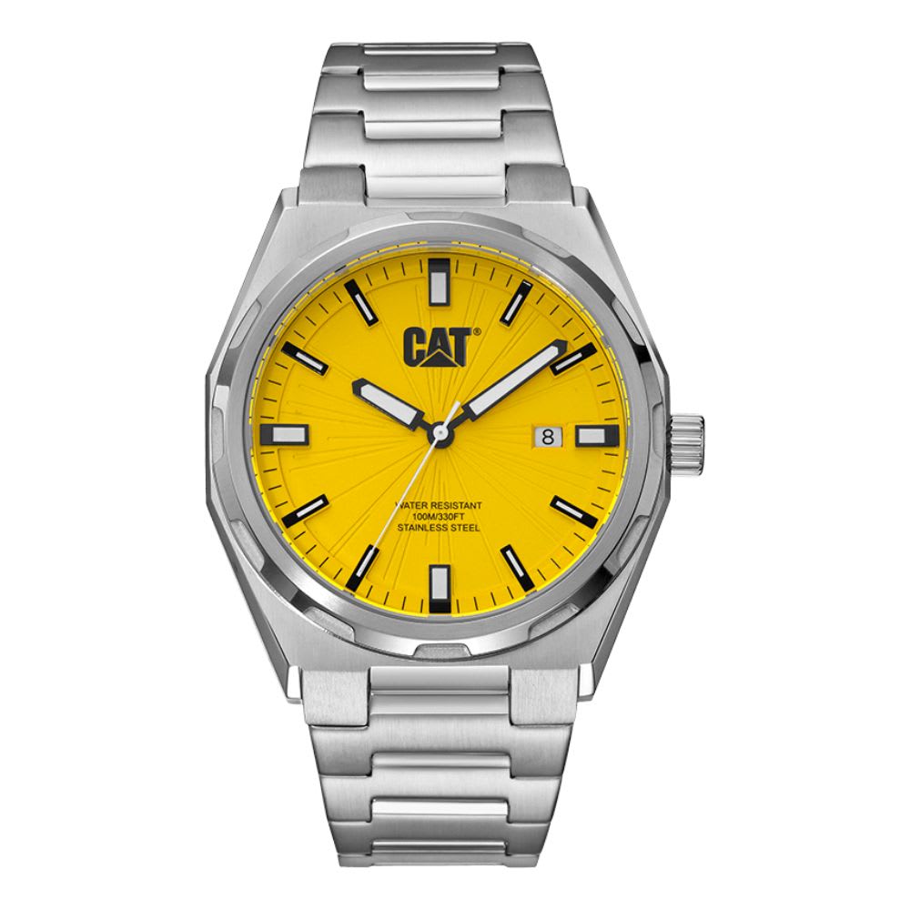 Reloj Cat California AL.141.11.721 Análogo Plateado Dial Amarillo Acero Hombre5