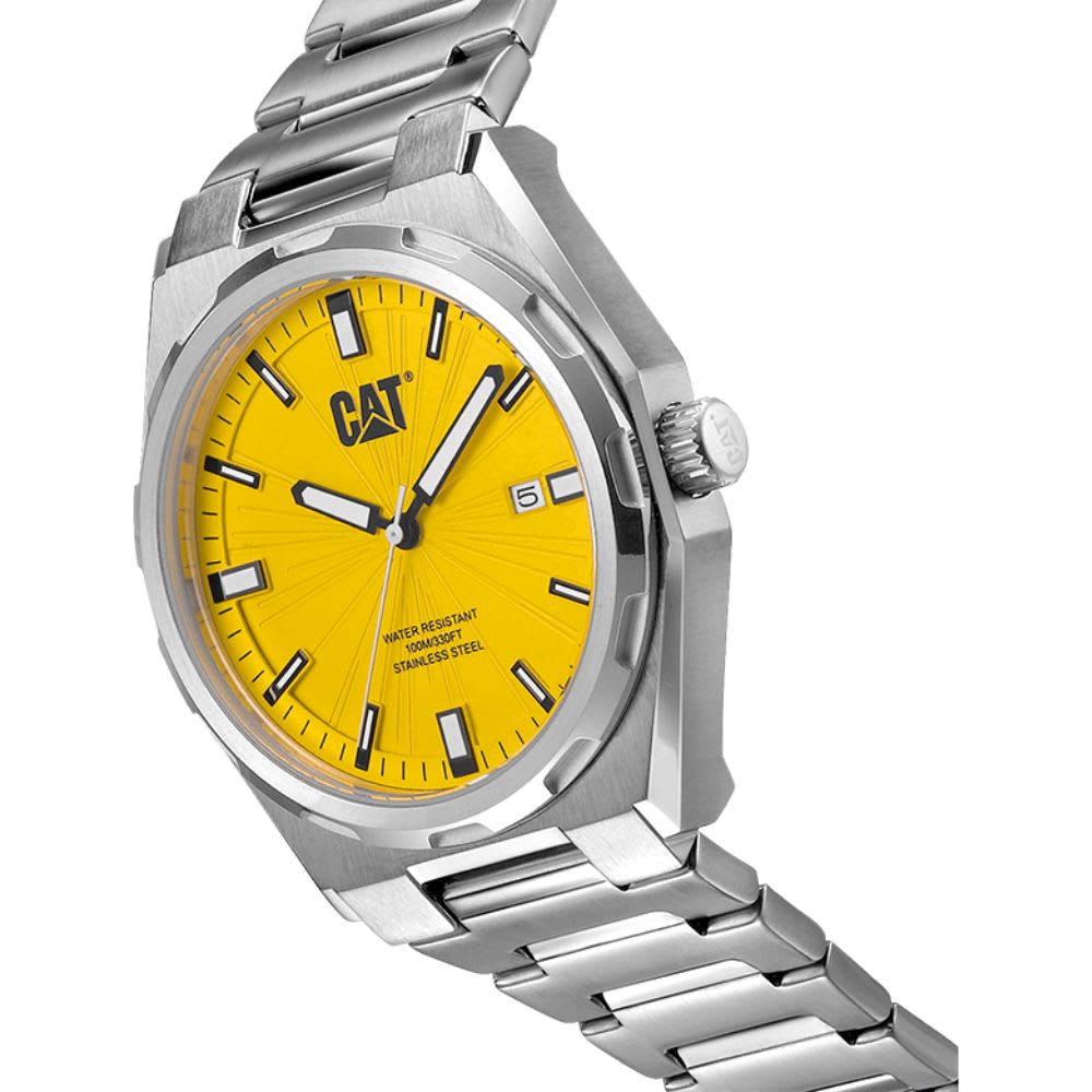 Reloj Cat California AL.141.11.721 Análogo Plateado Dial Amarillo Acero Hombre3