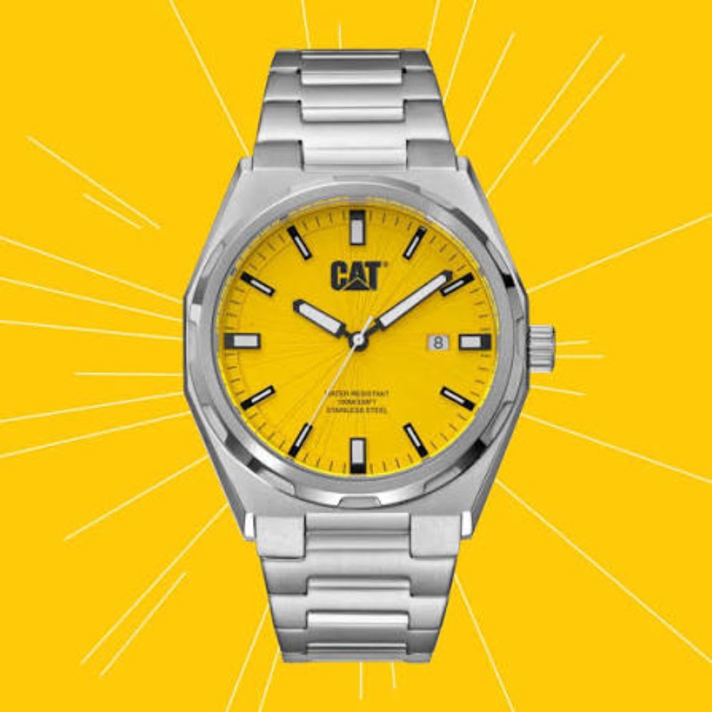 Reloj Cat California AL.141.11.721 Análogo Plateado Dial Amarillo Acero Hombre4