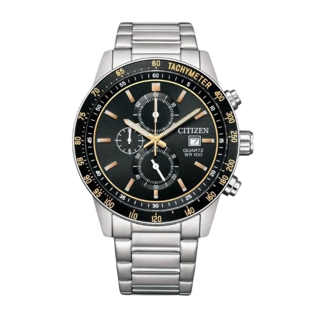 Reloj Citizen Quartz AN3681-57E Plateado Chrono Dial Negro Acero Hombre7