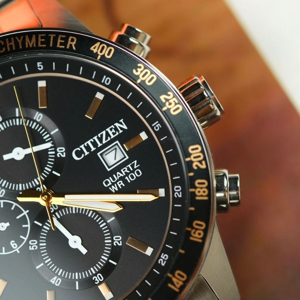 Reloj Citizen Quartz AN3681-57E Plateado Chrono Dial Negro Acero Hombre5