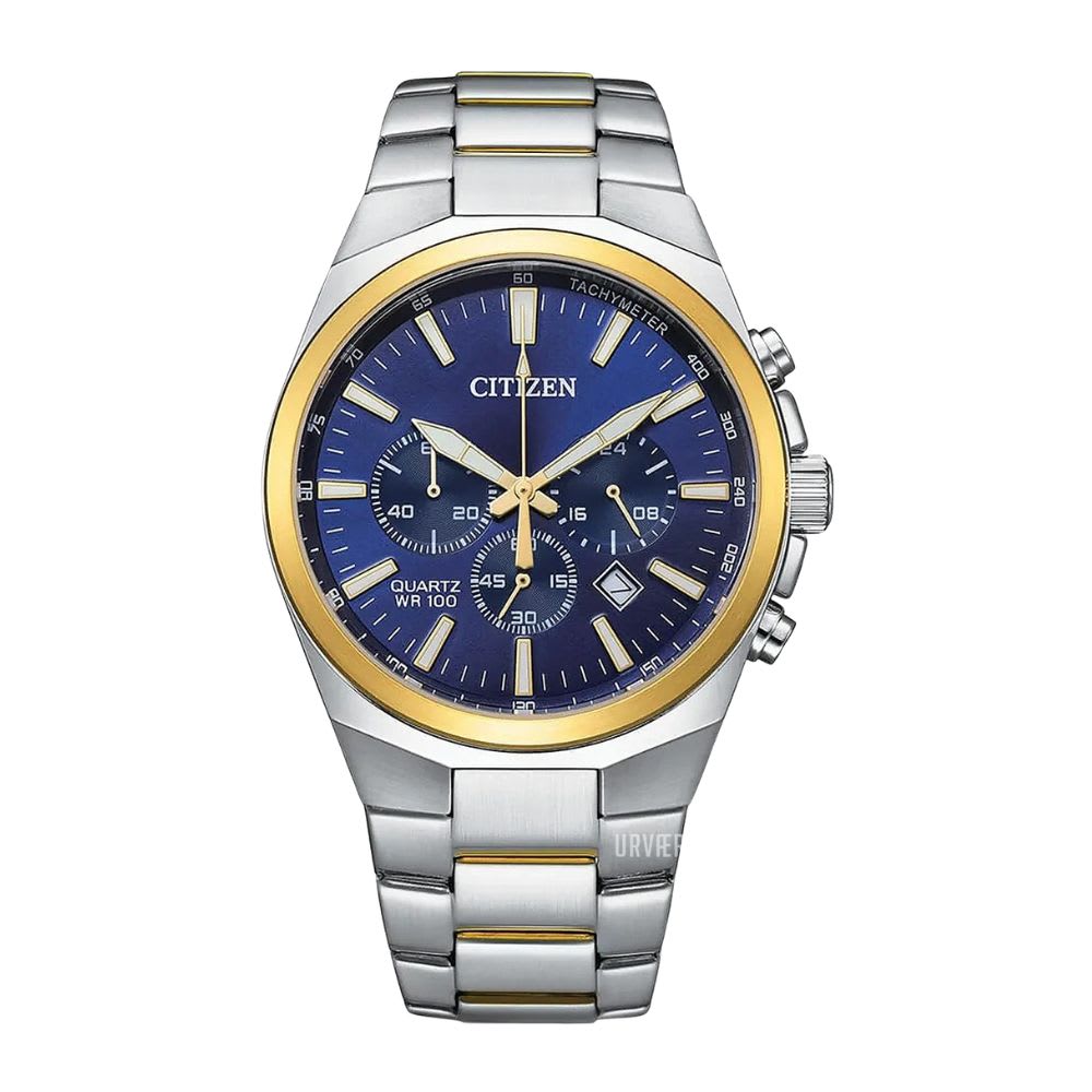 Reloj Citizen Quartz AN8176-52L Bicolor Chrono Dial Azul Acero Hombre7