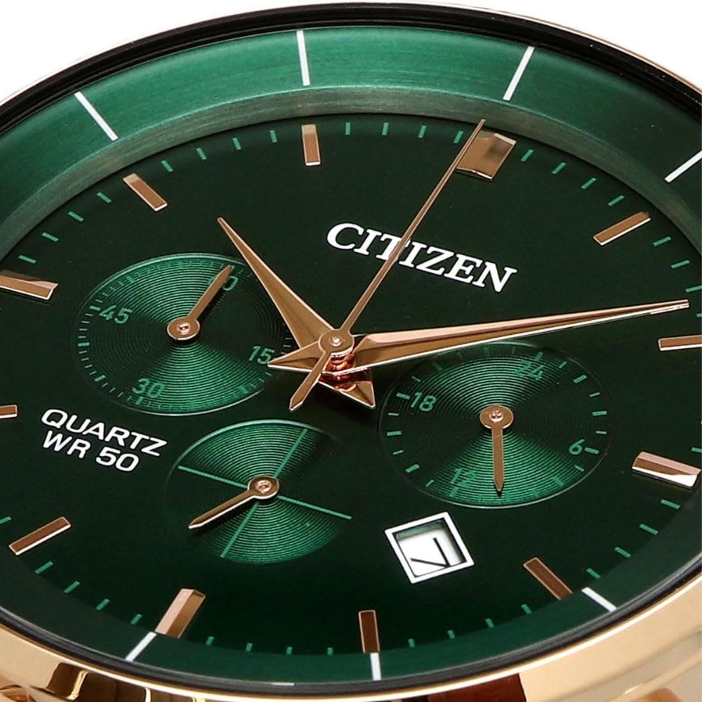 Reloj Citizen Quartz AN8223-54X Dorado Chrono Dial Verde Acero Hombre4