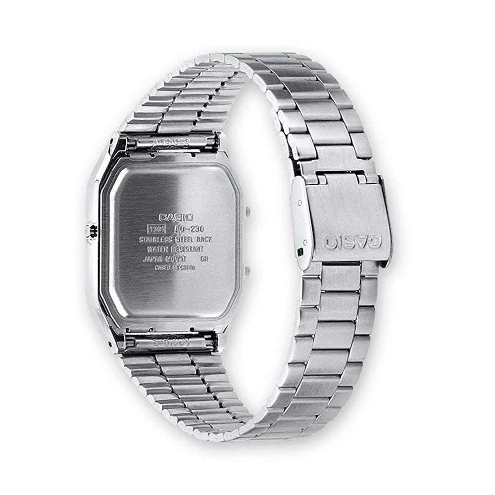 Reloj Casio Vintage AQ-230A-1DMQ Análogo-Digital Acero Plateado Unisex8