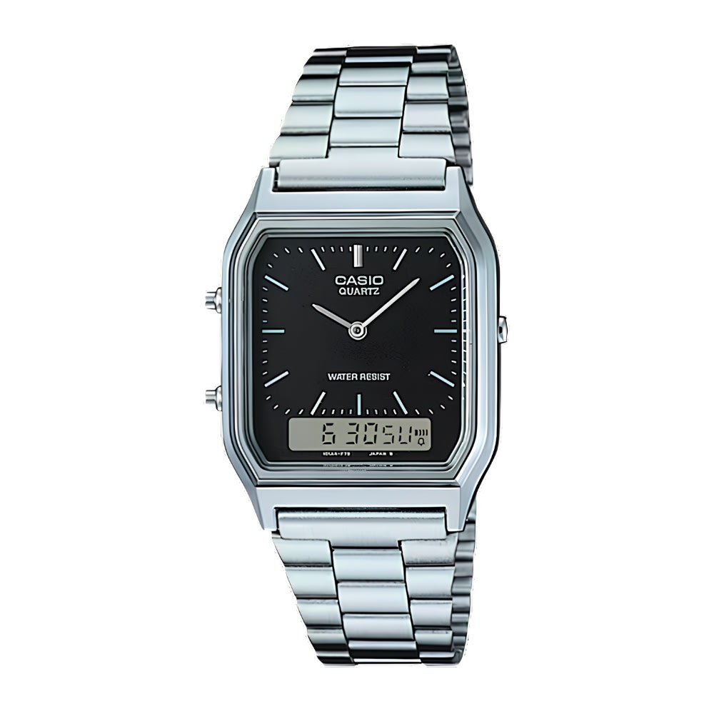 Reloj Casio Vintage AQ-230A-1DMQ Análogo-Digital Acero Plateado Unisex9