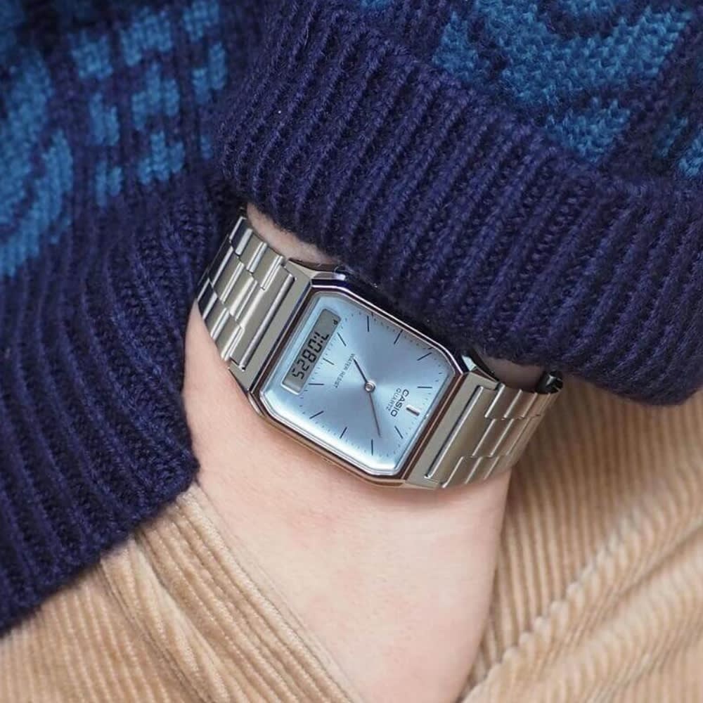 Reloj Casio Vintage AQ-230A-2A1MQYDF Análogo-Digital Acero Plateado Unisex3