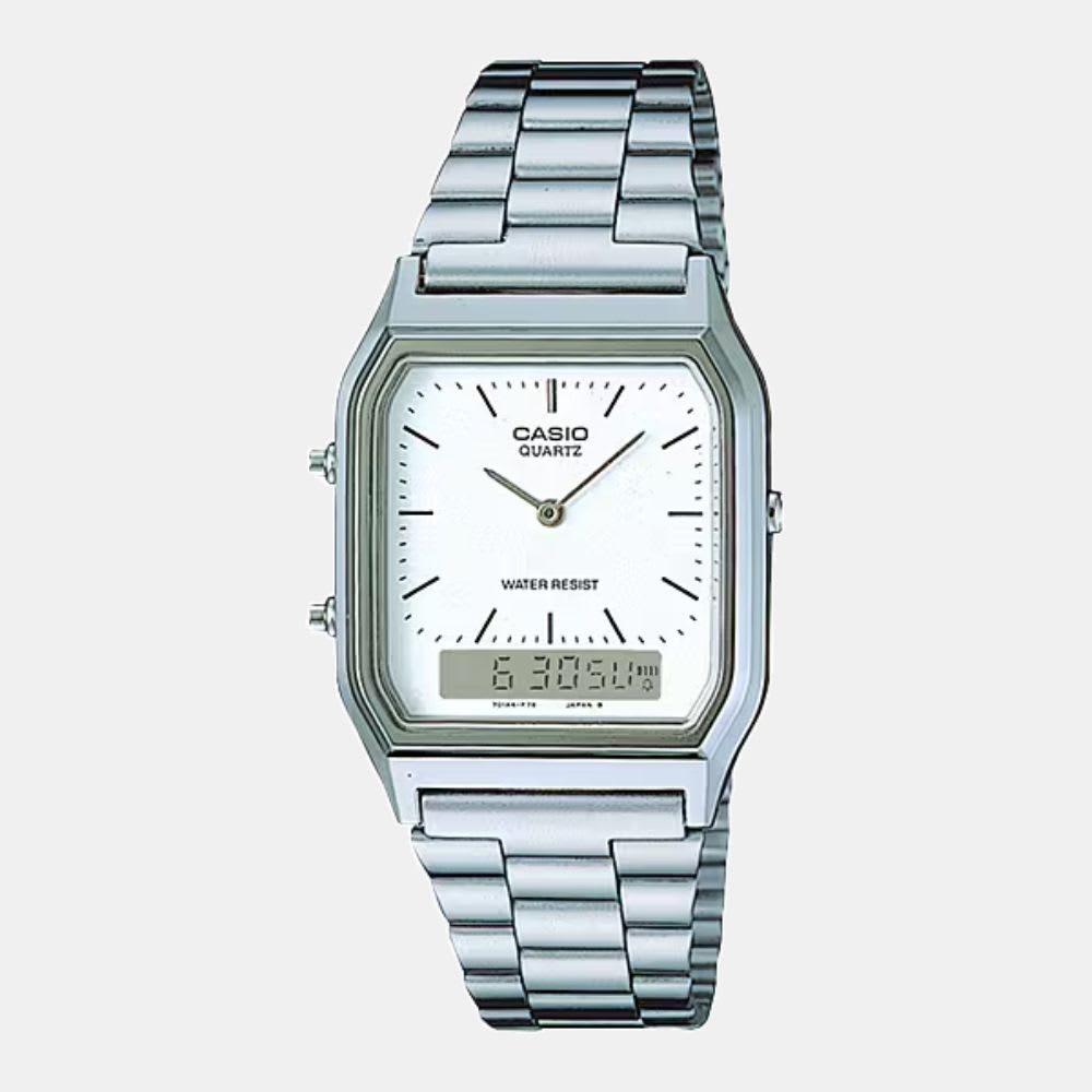 Reloj Casio Vintage AQ-230A-7DMQ Análogo-Digital Acero Plateado Unisex1
