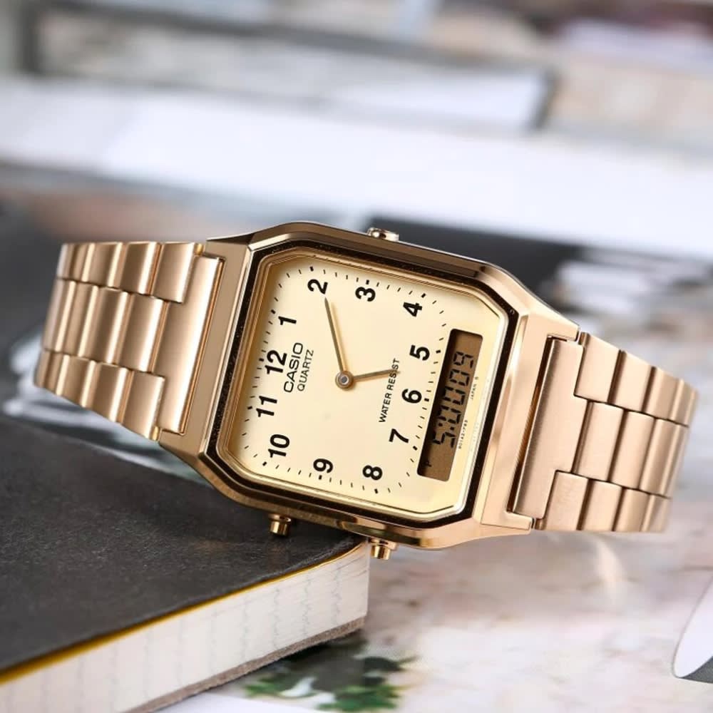 Reloj Casio Vintage AQ-230GA-9BMQ Análogo-Digital Acero Dorado Unisex3