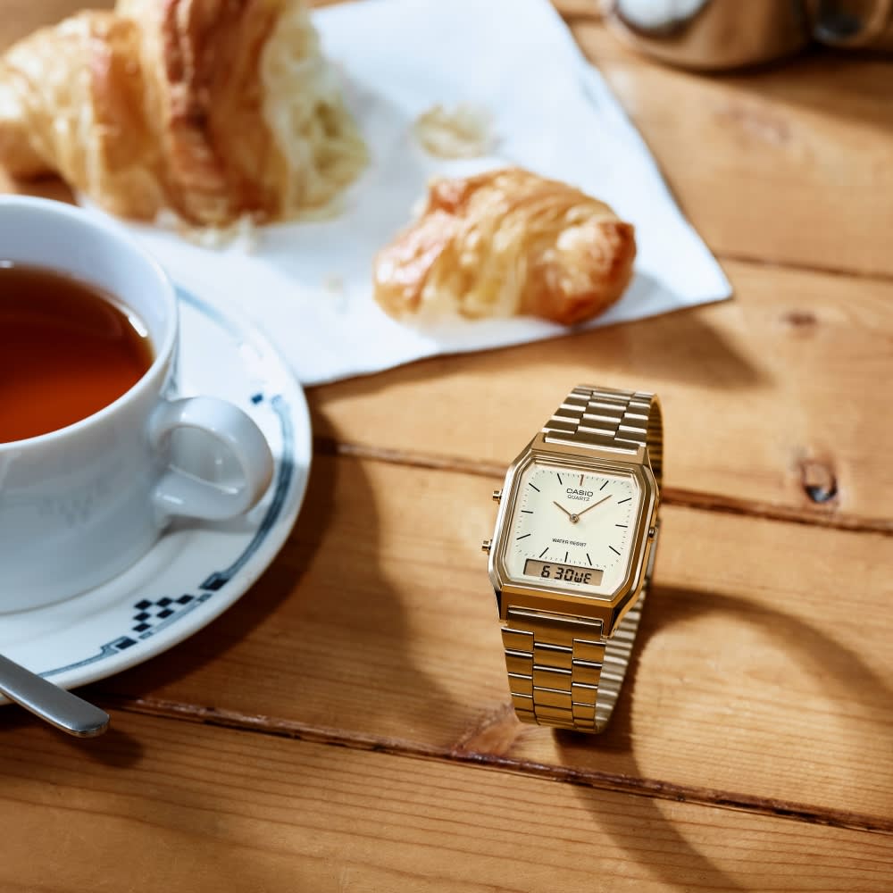 Reloj Casio Vintage AQ-230GA-9DMQ Análogo-Digital Acero Dorado Unisex3