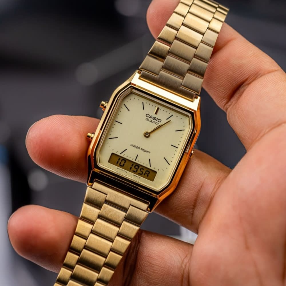 Reloj Casio Vintage AQ-230GA-9DMQ Análogo-Digital Acero Dorado Unisex4