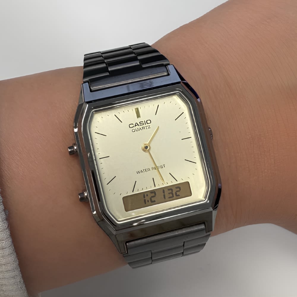 Reloj Casio Vintage AQ-230GG-9ADF Análogo-Digital Acero Plateado Unisex2