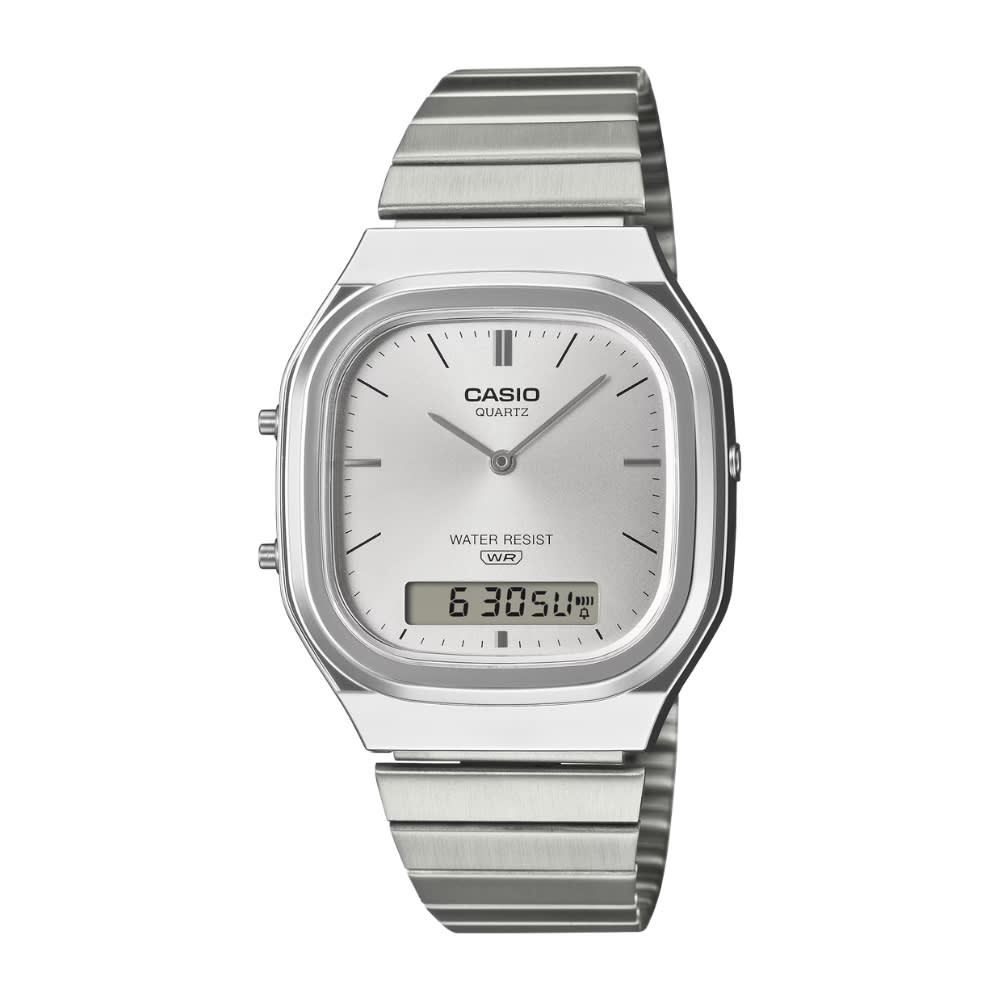 Reloj Casio Vintage AQ-240E-7ADF Análogo-Digital Acero Plateado Unisex9