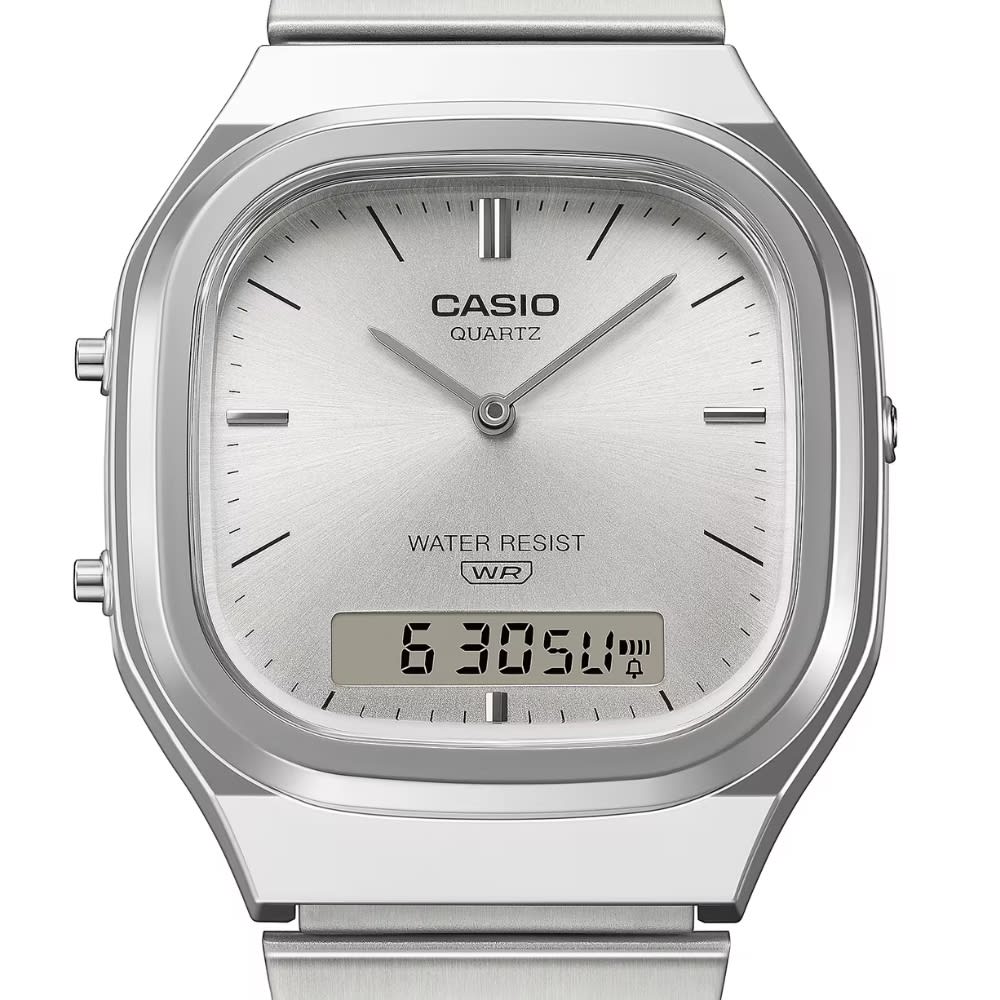 Reloj Casio Vintage AQ-240E-7ADF Análogo-Digital Acero Plateado Unisex4