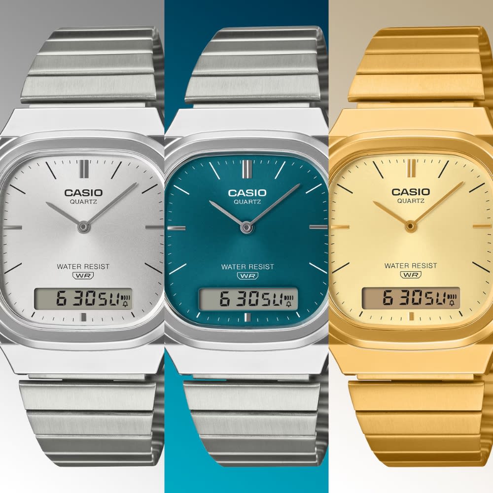 Reloj Casio Vintage AQ-240E-7ADF Análogo-Digital Acero Plateado Unisex7