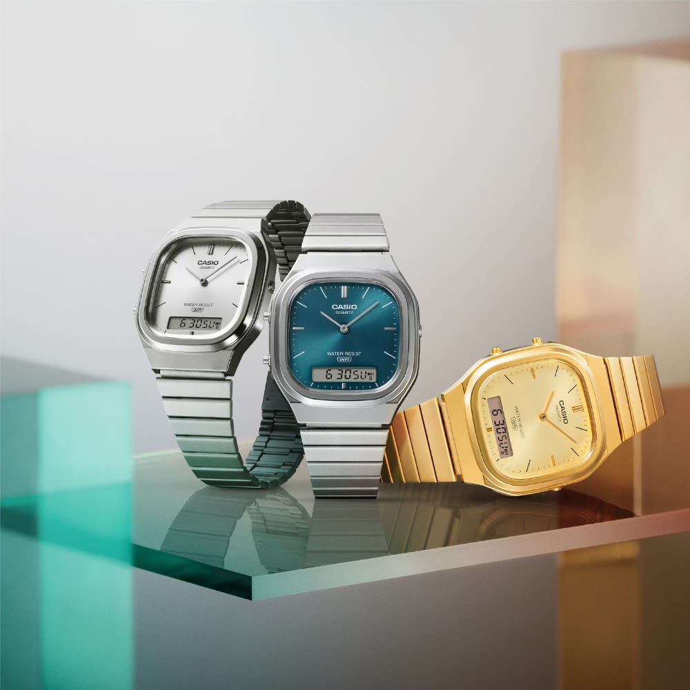 Reloj Casio Vintage AQ-240E-7ADF Análogo-Digital Acero Plateado Unisex8