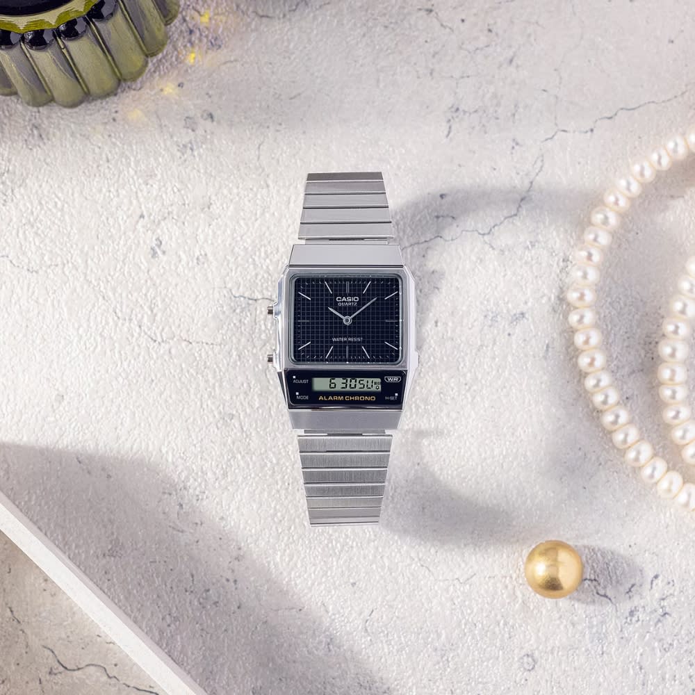 Reloj Casio Vintage AQ-800E-1ADF Análogo-Digital Acero Plateado Unisex8