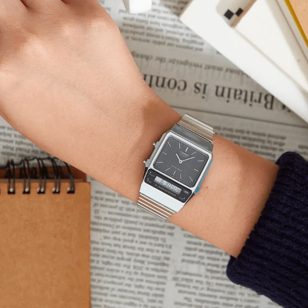 Reloj Casio Vintage AQ-800E-1ADF Análogo-Digital Acero Plateado Unisex4