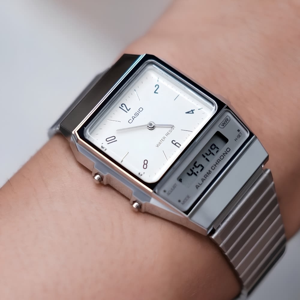 Reloj Casio Vintage AQ-800E-7A2DF Análogo-Digital Acero Plateado Unisex4