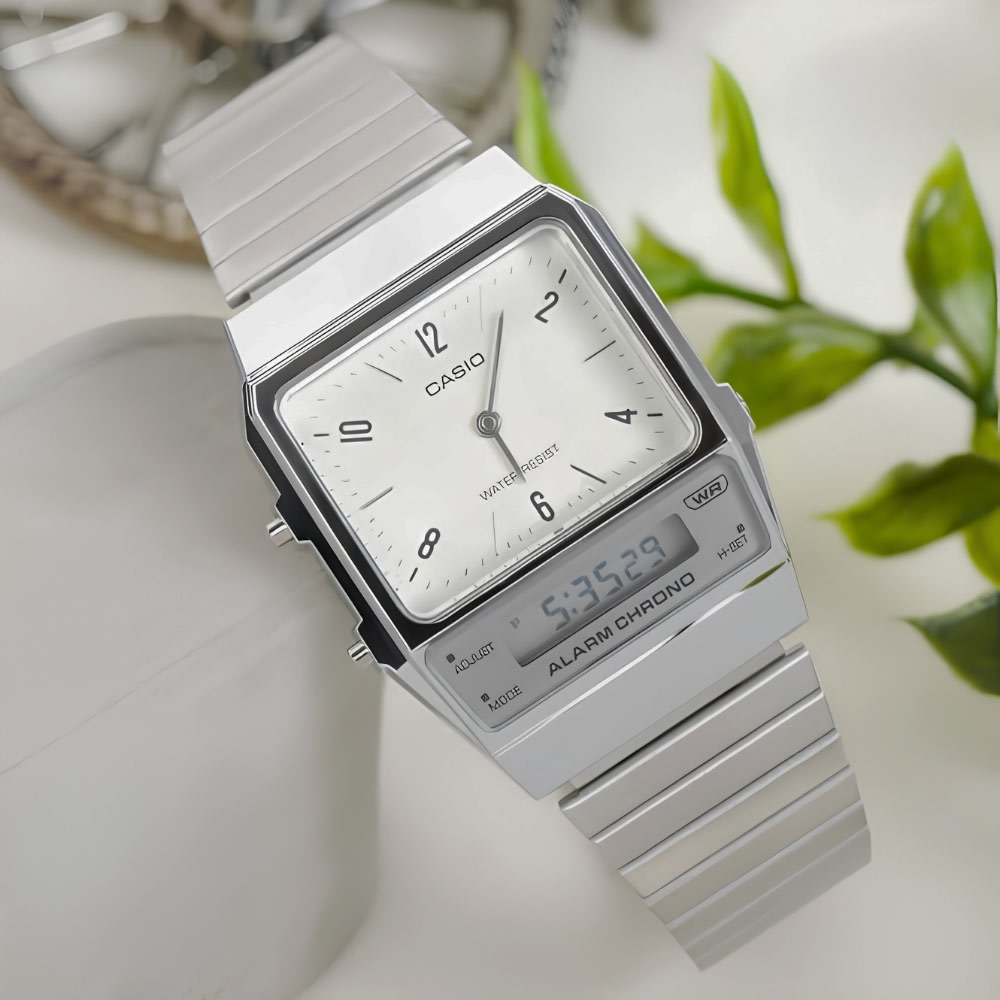 Reloj Casio Vintage AQ-800E-7A2DF Análogo-Digital Acero Plateado Unisex3