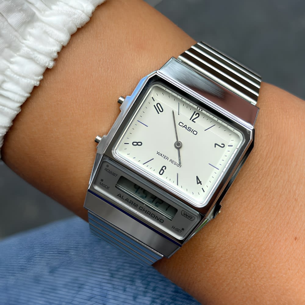 Reloj Casio Vintage AQ-800E-7A2DF Análogo-Digital Acero Plateado Unisex2
