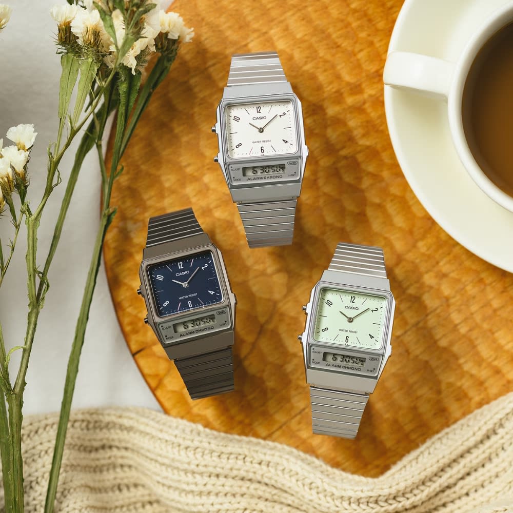 Reloj Casio Vintage AQ-800E-7A2DF Análogo-Digital Acero Plateado Unisex6