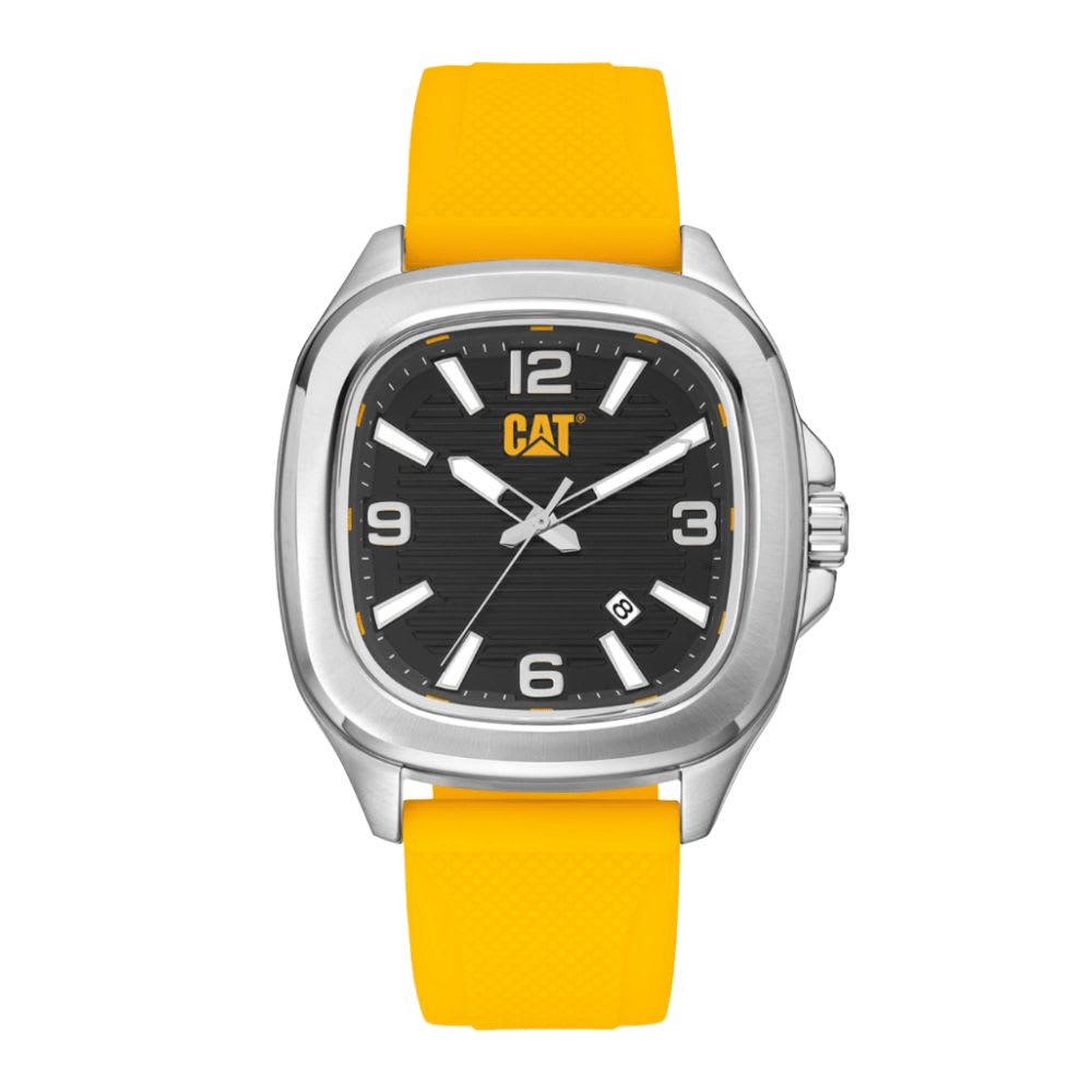 Reloj Cat Axis AV.141.27.131 Análogo Plateado/Amarillo Silicona Hombre4
