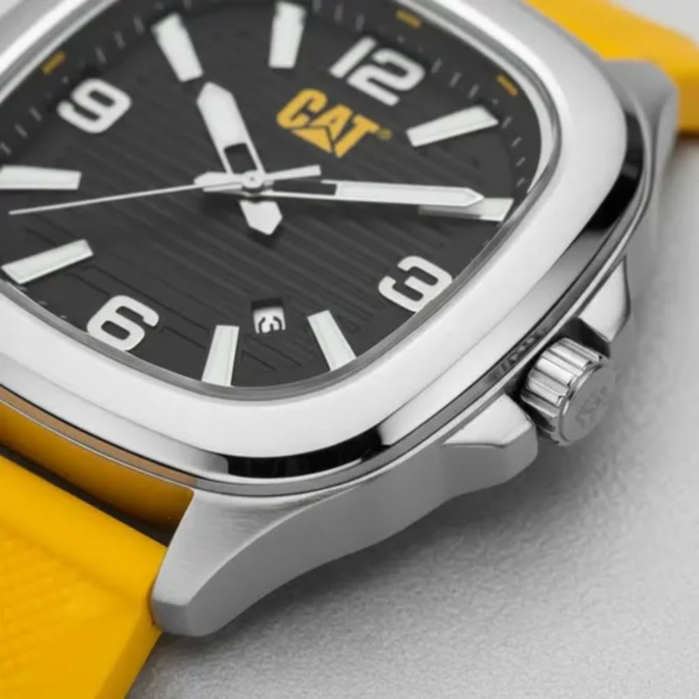 Reloj Cat Axis AV.141.27.131 Análogo Plateado/Amarillo Silicona Hombre3