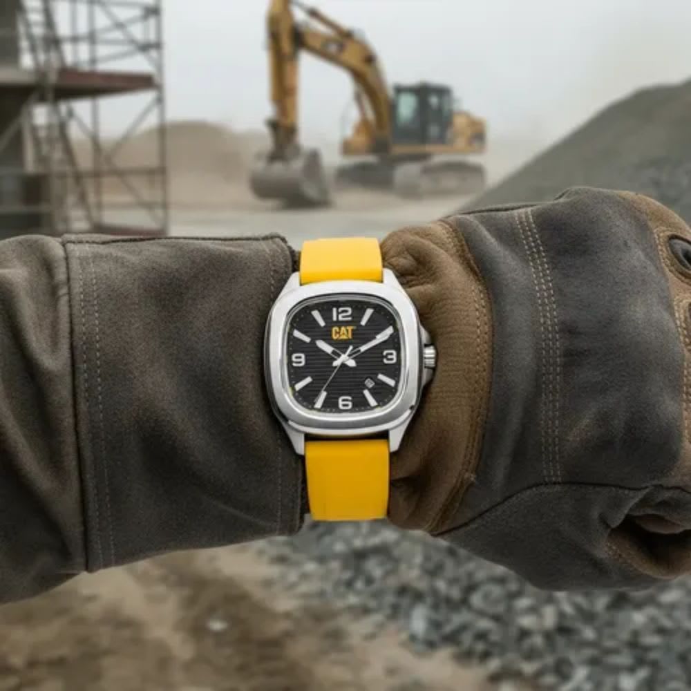 Reloj Cat Axis AV.141.27.131 Análogo Plateado/Amarillo Silicona Hombre2