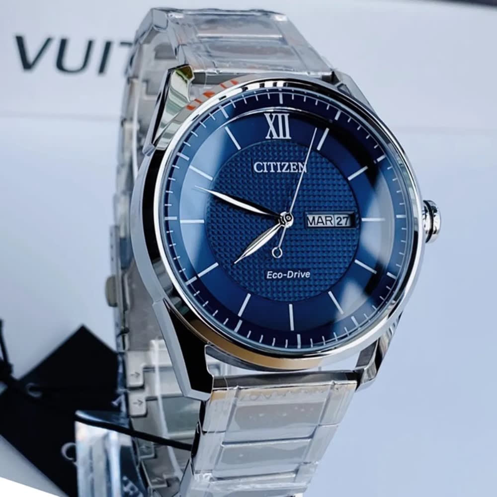 Reloj Citizen Eco-Drive AW0081-54L Plateado Dial Azul Acero Hombre6