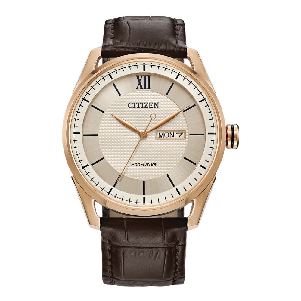 Reloj Citizen Eco-Drive AW0082-01A Oro Rosa Acero Cuero Hombre8