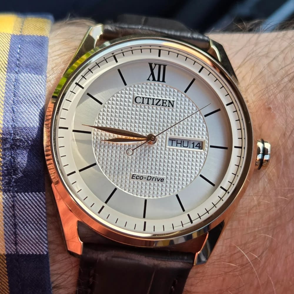 Reloj Citizen Eco-Drive AW0082-01A Oro Rosa Acero Cuero Hombre2