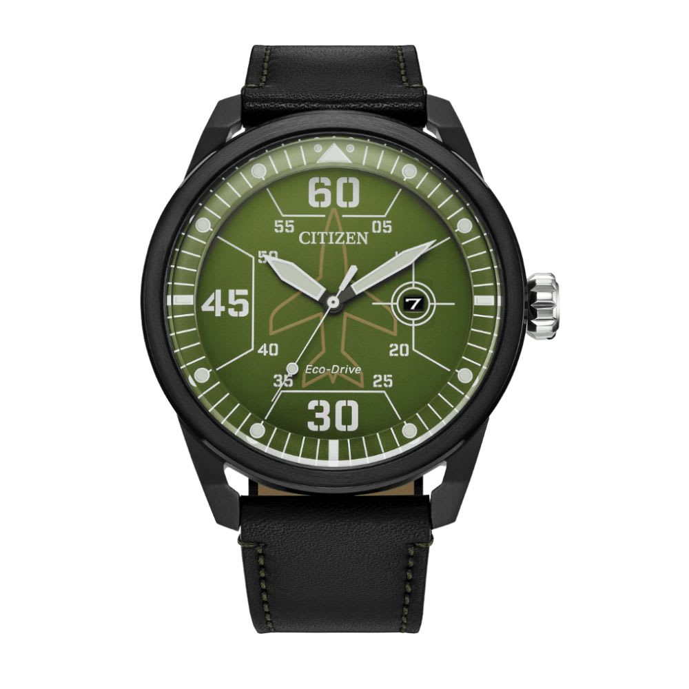 Reloj Citizen Eco-Drive AW1735-03X Negro Dial Verde Militar Acero Hombre6