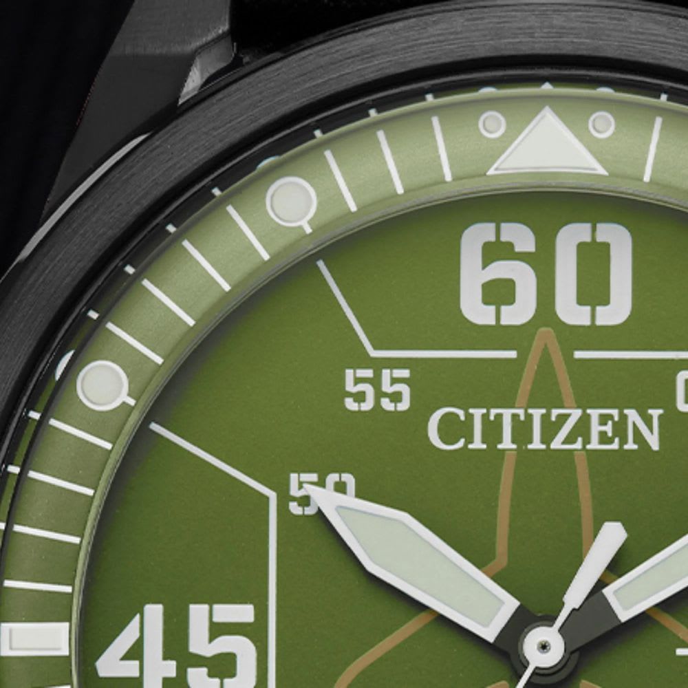 Reloj Citizen Eco-Drive AW1735-03X Negro Dial Verde Militar Acero Hombre5