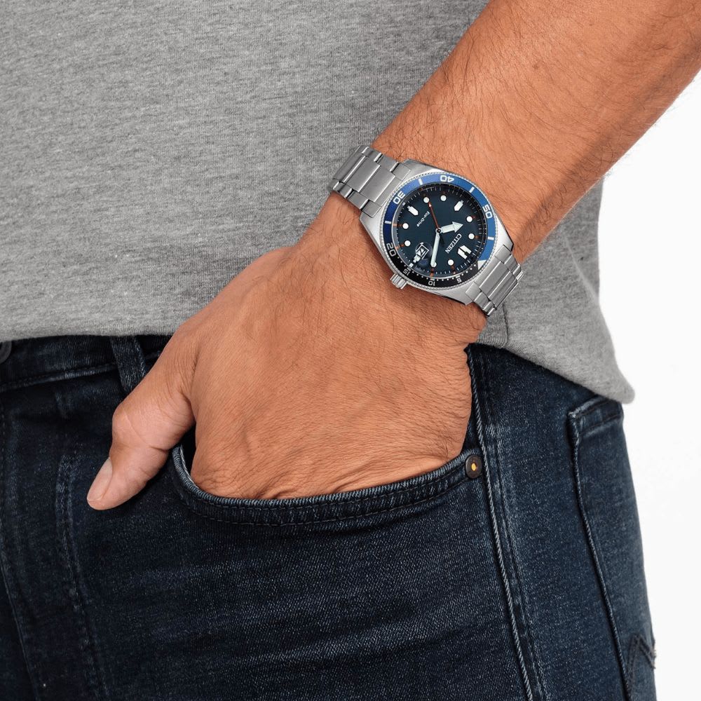 Reloj Citizen Eco-Drive AW1761-89L Plateado Dial Azul Acero Hombre2