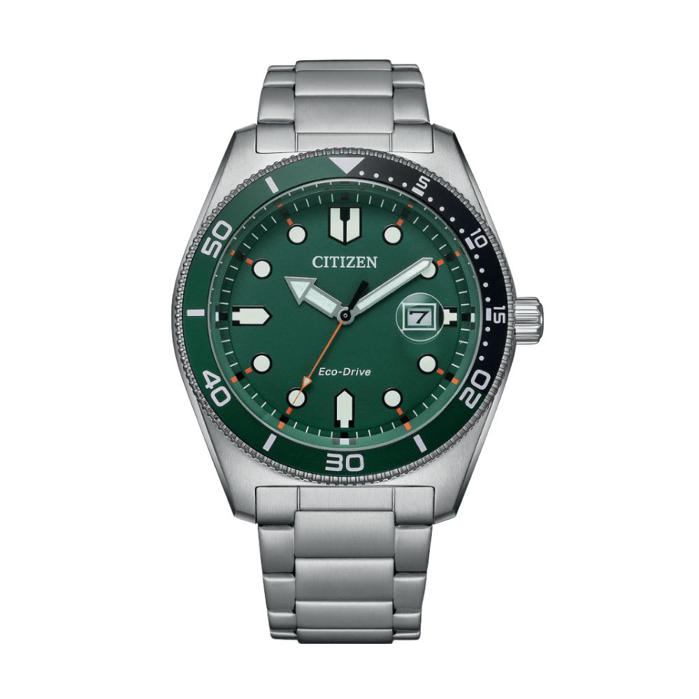 Reloj Citizen Eco-Drive AW1768-80X Plateado Dial Verde Acero Hombre7