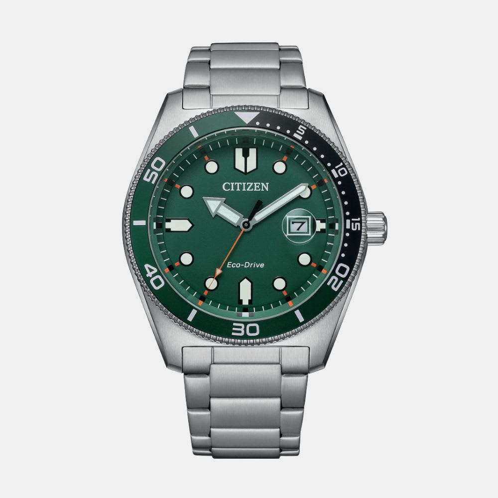 Reloj Citizen Eco-Drive AW1768-80X Plateado Dial Verde Acero Hombre1