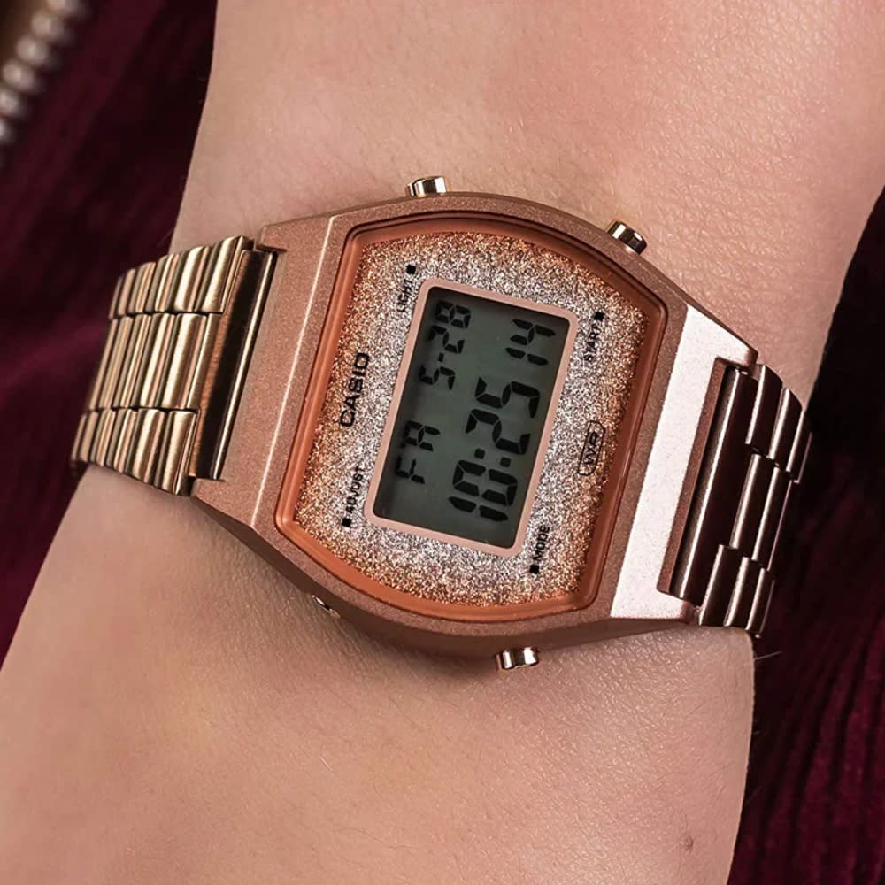 Reloj Casio Vintage B640WCG-5DF Digital Acero Golden Rose Glitter Mujer2
