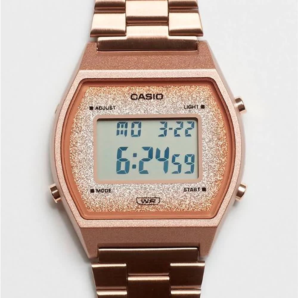 Reloj Casio Vintage B640WCG-5DF Digital Acero Golden Rose Glitter Mujer6
